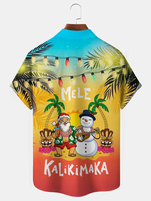 Men's Christmas Funny Graphic Short Sleeve Hawaiian Shirt